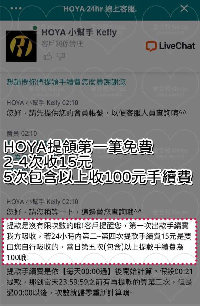 HOYA娛樂城提領手續費收多少？